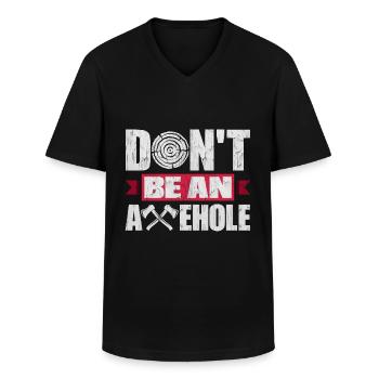 Axe Hatchet Throwing Hatchet Ax Thrower Dont Be - Men's V-Neck T-Shirt - black - Front - AI Model Male 178 dark (178cm)
