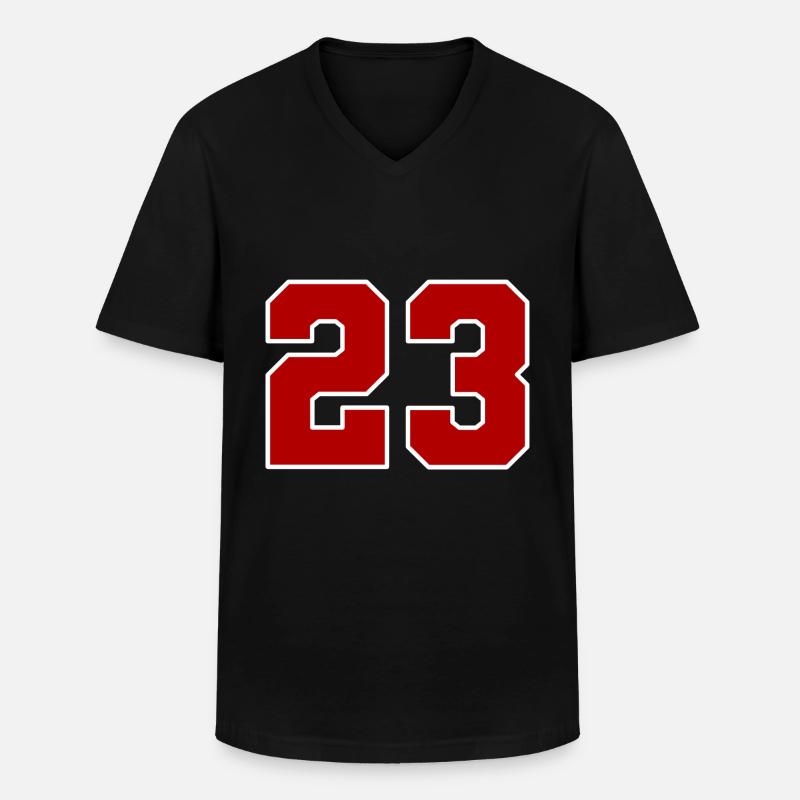 23 Nummer Dreiundzwanzig - Männer-T-Shirt mit V-Ausschnitt - Schwarz