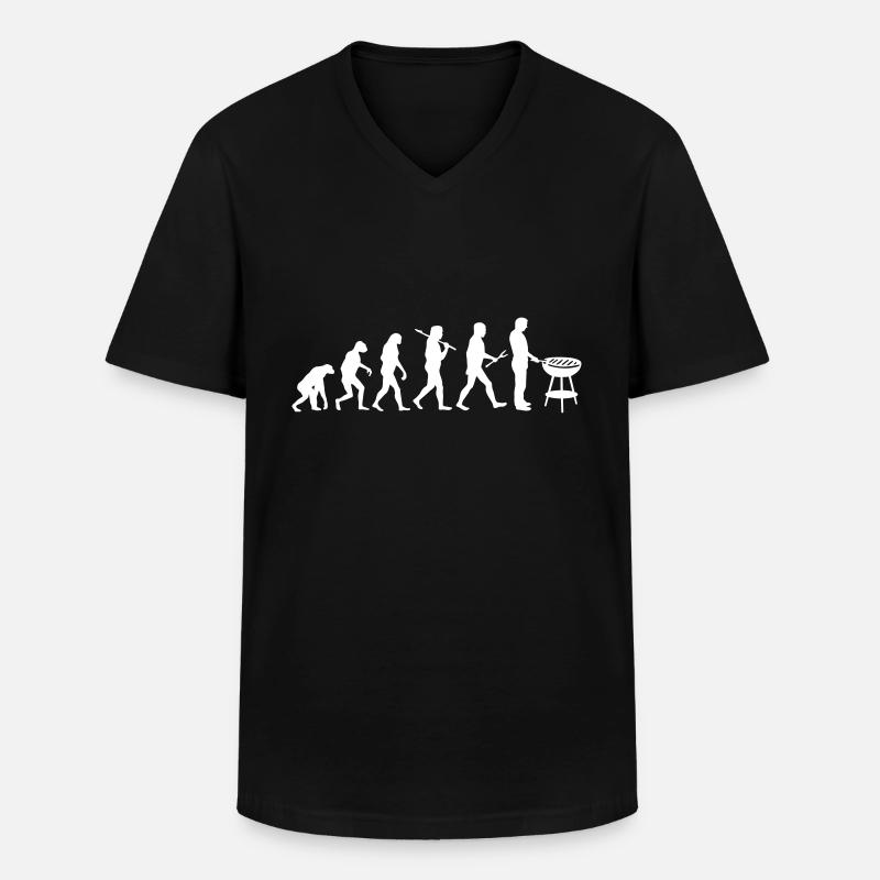 Evolution Mens BBQ - Männer-T-Shirt mit V-Ausschnitt - Schwarz