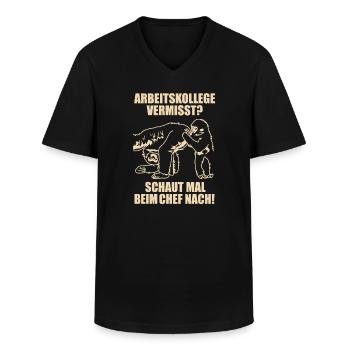 Büro Chef Baustelle Humor Arbeitskollege Spruch - Männer-T-Shirt mit V-Ausschnitt - Schwarz - Vorne - AI Model Male 178 dark (178cm)