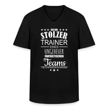 Stolzer Trainer Team Geschenk Verein Mannschaft - Männer-T-Shirt mit V-Ausschnitt - Schwarz - Vorne - AI Model Male 178 dark (178cm)