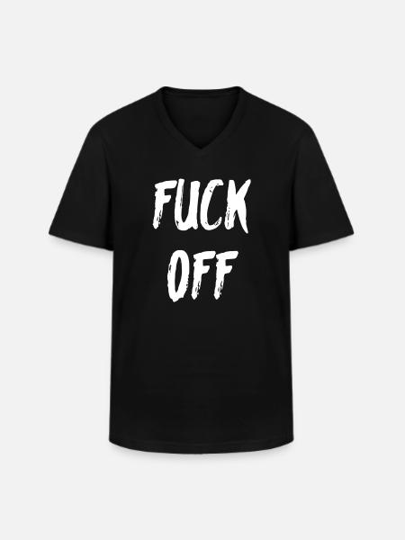 Fuck off - Men's V-Neck T-Shirt - black