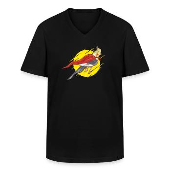 Super nimfy ptak ptak papuga ptaki - Klasyczna koszulka męska z dekoltem w serek - czarny - Przód - AI Model Male 178 dark (178cm)