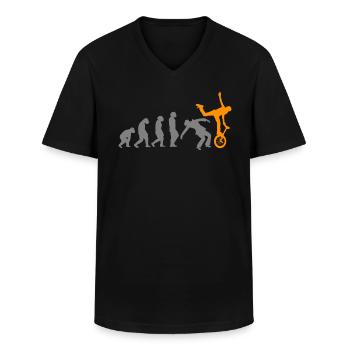 EVOLUTION Einrad Einradfahrer Einradfahrrad rad - Männer-T-Shirt mit V-Ausschnitt - Schwarz - Vorne - AI Model Male 178 dark (178cm)