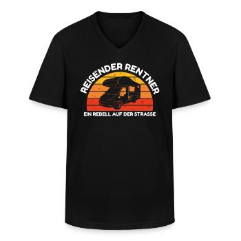 Rentner Geschenk Ruhestand Camper Camping Rente - Männer-T-Shirt mit V-Ausschnitt - Schwarz - Vorne - AI Model Male 178 dark (178cm)