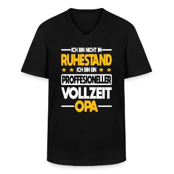 Professioneller Vollzeit Opa Rente Großeltern - Männer-T-Shirt mit V-Ausschnitt - Schwarz - Vorne - AI Model Male 178 dark (178cm)