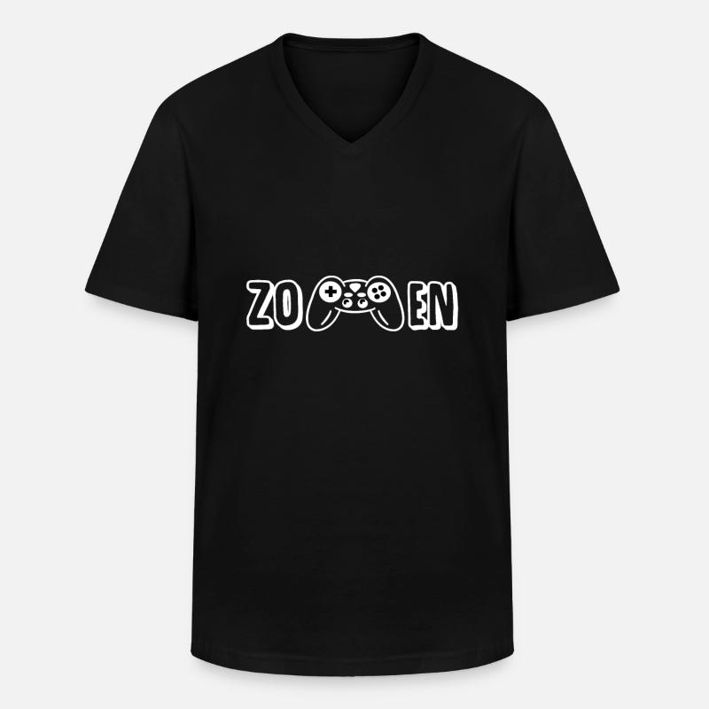 Zocken - Männer-T-Shirt mit V-Ausschnitt - Schwarz