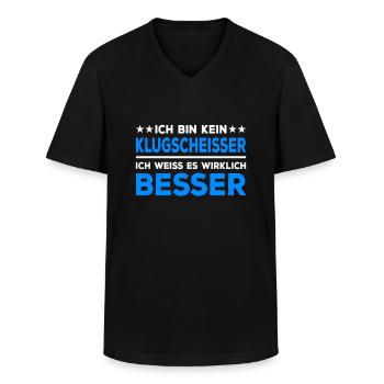 Bin kein Klugscheisser ich weiß es wirklich besser - Männer-T-Shirt mit V-Ausschnitt - Schwarz - Vorne - AI Model Male 178 dark (178cm)