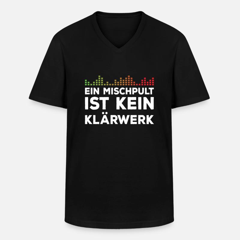 DJ Techno Tontechniker Mischpult Lustig - Männer-T-Shirt mit V-Ausschnitt - Schwarz