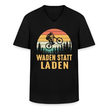 Waden statt laden - Männer-T-Shirt mit V-Ausschnitt - Schwarz - Vorne - AI Model Male 178 dark (178cm)