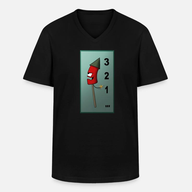 Sylvester 3 2 1 - Männer-T-Shirt mit V-Ausschnitt - Schwarz