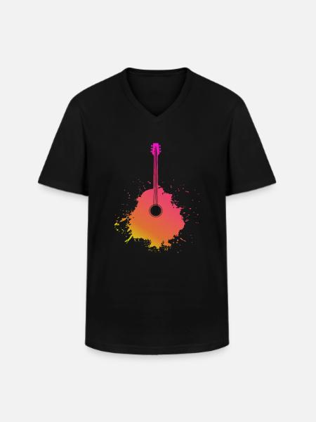 Guitar Brush - Men's V-Neck T-Shirt - black