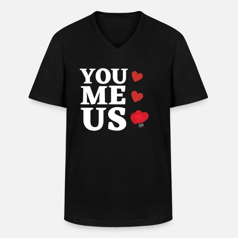 Du ich uns. - Männer-T-Shirt mit V-Ausschnitt - Schwarz