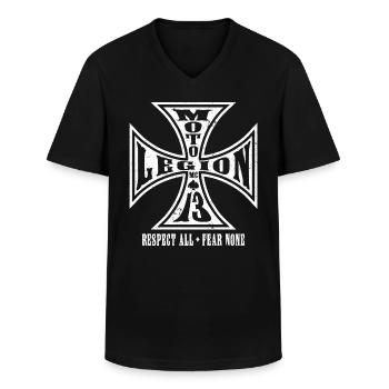 Moto Legion - Männer-T-Shirt mit V-Ausschnitt - Schwarz - Vorne - AI Model Male 178 dark (178cm)