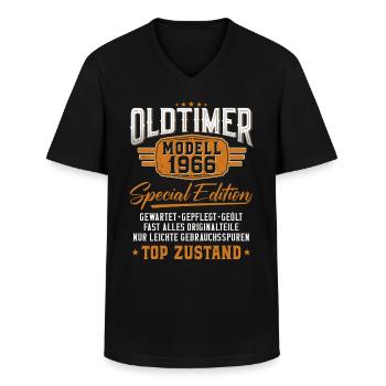 Oldtimer Baujahr 1966 Geburtstagsspruch - Männer-T-Shirt mit V-Ausschnitt - Schwarz - Vorne - AI Model Male 178 dark (178cm)