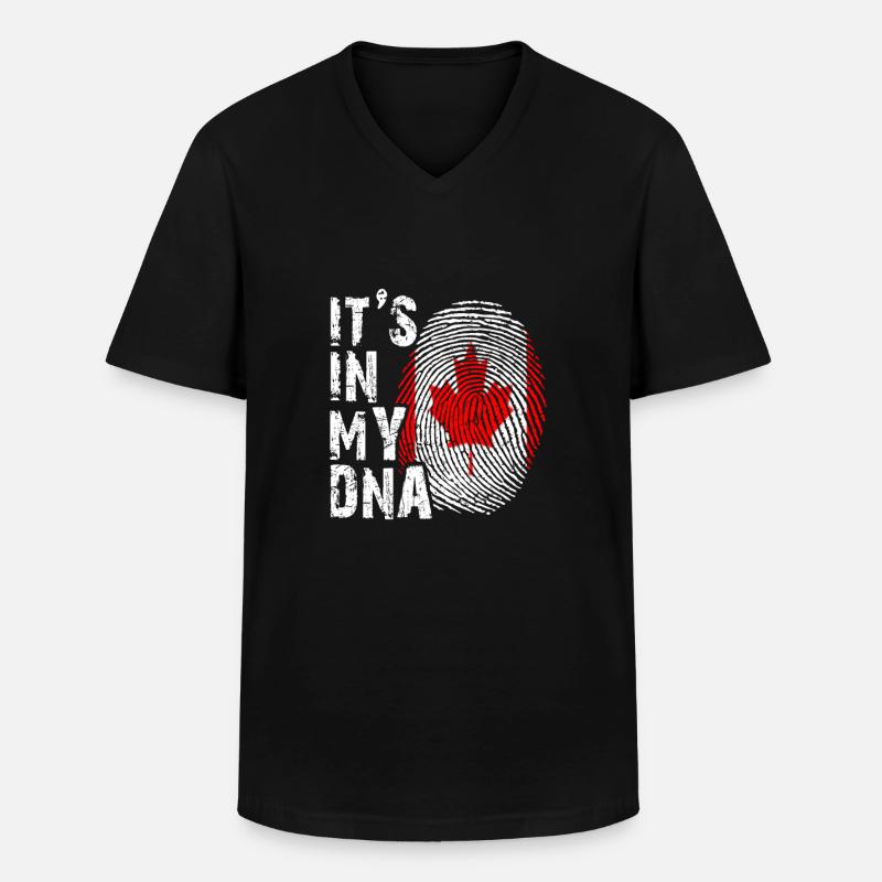 C’est dans mon ADN Canada - T-shirt col V Homme - noir