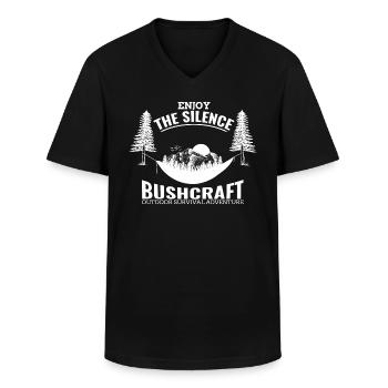 Bushcraft Survival Bushcrafter Enjoy The Silence - Männer-T-Shirt mit V-Ausschnitt - Schwarz - Vorne - AI Model Male 178 dark (178cm)