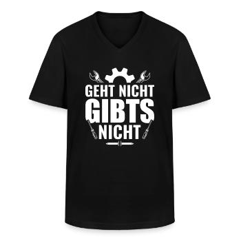 Geht nicht gibts nicht Handwerker Schrauber Garage - Männer-T-Shirt mit V-Ausschnitt - Schwarz - Vorne - AI Model Male 178 dark (178cm)