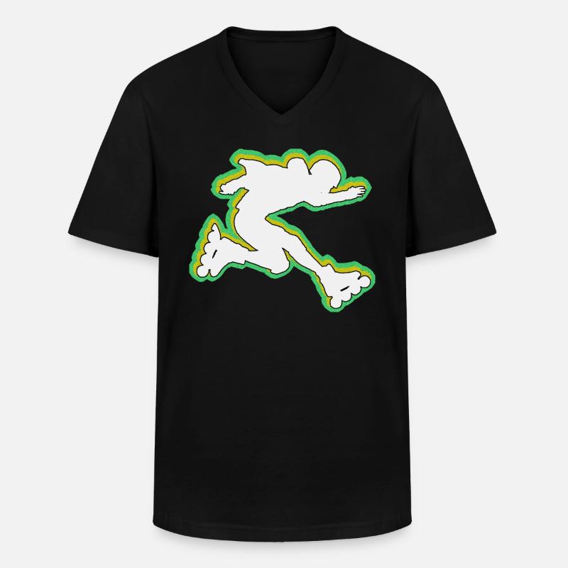 Rollerblades Rollerblades - Männer-T-Shirt mit V-Ausschnitt - Schwarz
