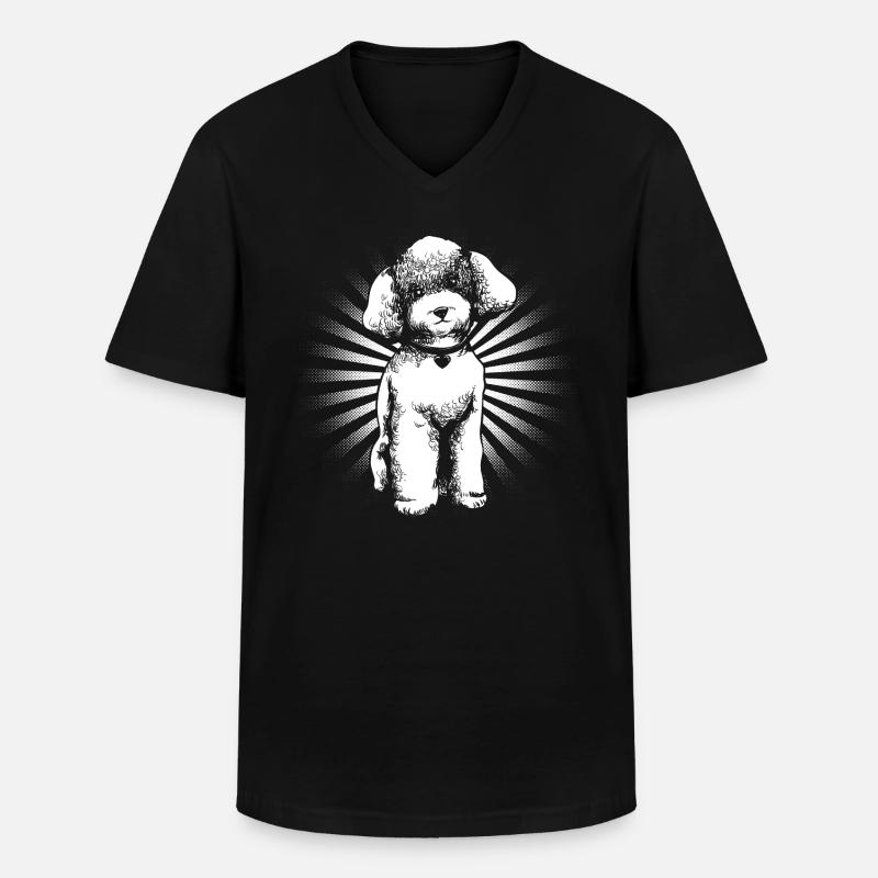 Pudel - Männer-T-Shirt mit V-Ausschnitt - Schwarz