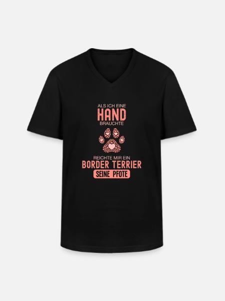 Geschenkidee Border Terrier - Männer-T-Shirt mit V-Ausschnitt - Schwarz