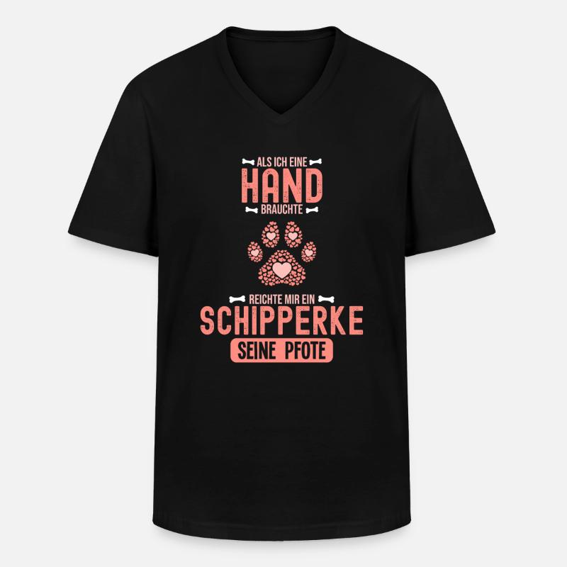 Geschenkidee Schipperke - Männer-T-Shirt mit V-Ausschnitt - Schwarz