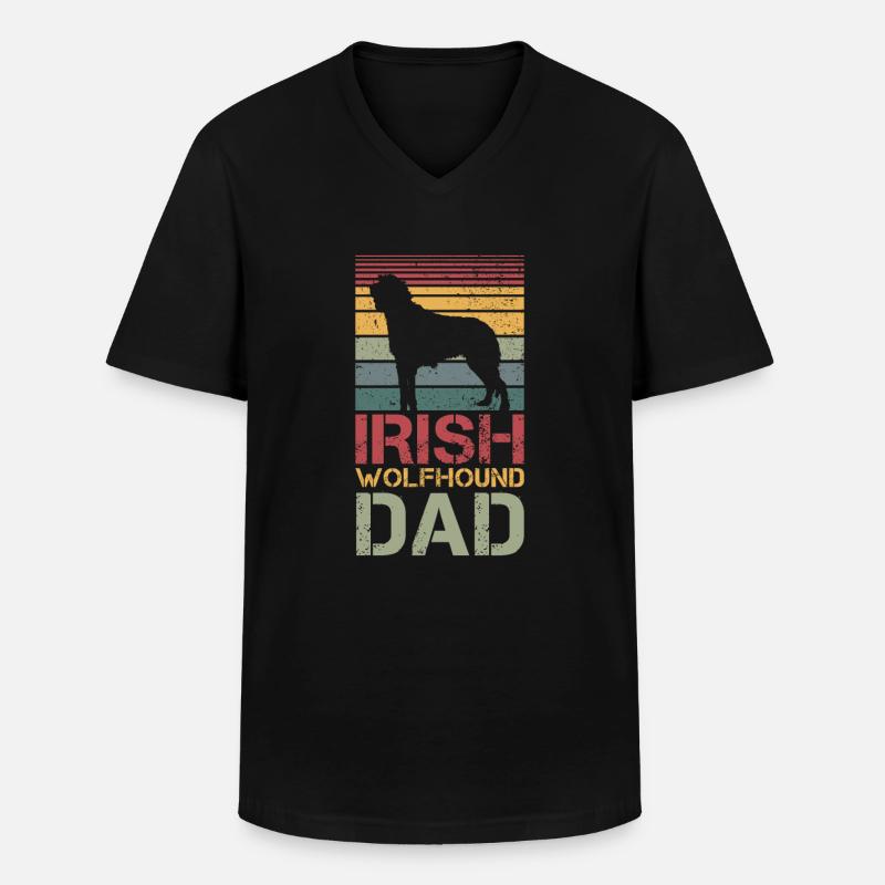 Irish Wolfhound Dad - Männer-T-Shirt mit V-Ausschnitt - Schwarz