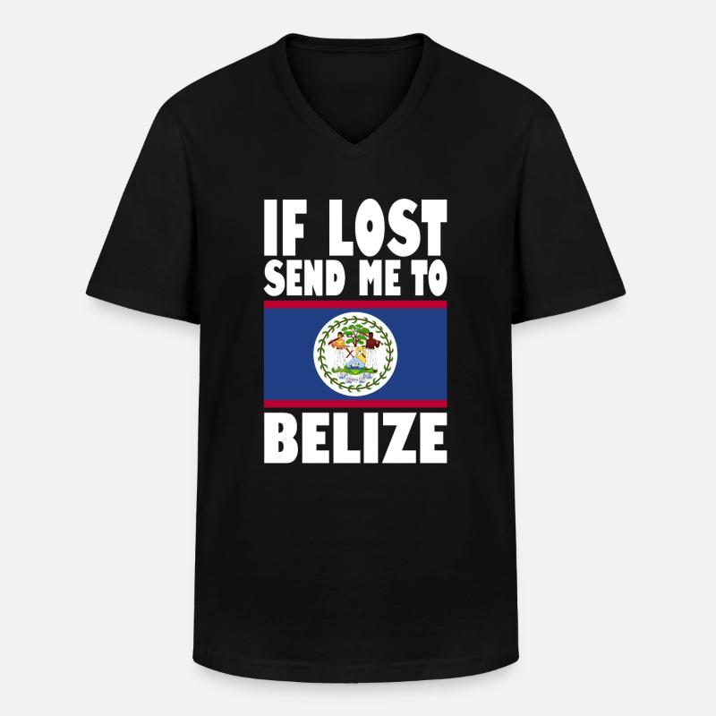 Belize Flagge Spruch - Männer-T-Shirt mit V-Ausschnitt - Schwarz