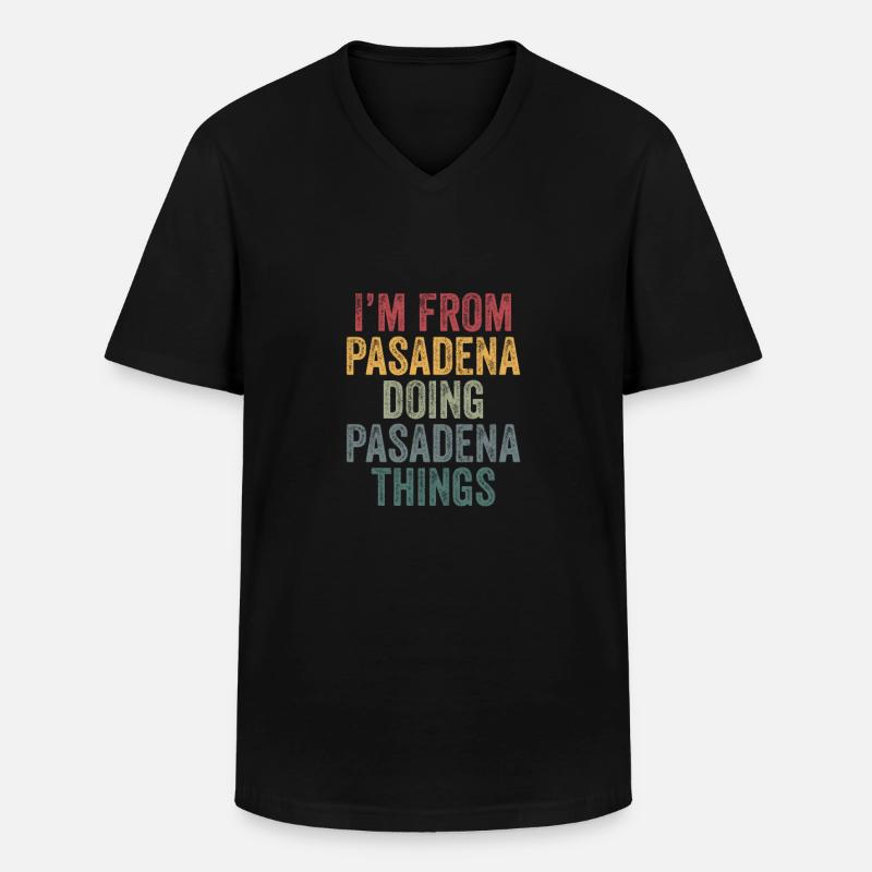 Pasadena things city - Männer-T-Shirt mit V-Ausschnitt - Schwarz
