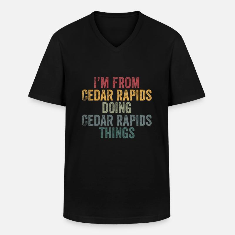 Cedar Rapids things city - Männer-T-Shirt mit V-Ausschnitt - Schwarz