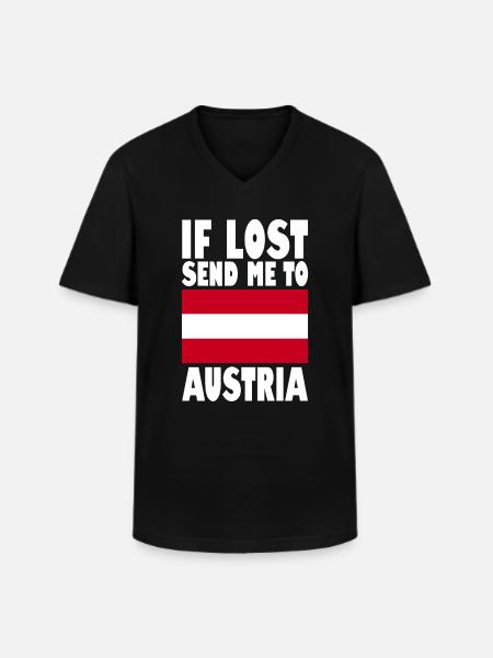 Austria Flag Slogan - Men's V-Neck T-Shirt - black