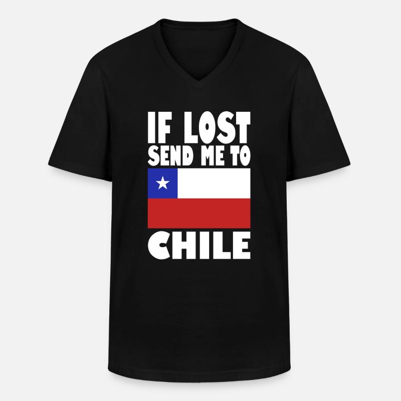 Chile Flagge Spruch - Männer-T-Shirt mit V-Ausschnitt - Schwarz