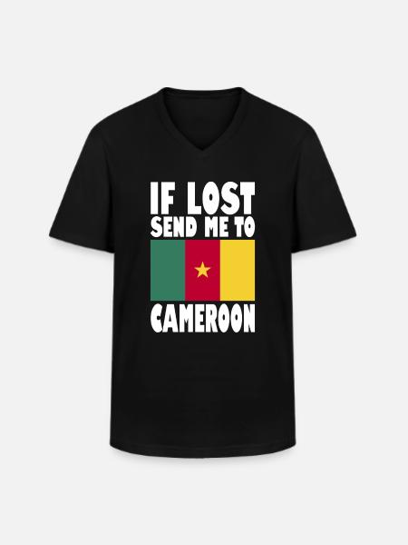 Cameroon Flag Saying - Men's V-Neck T-Shirt - black