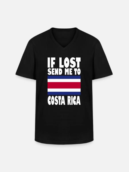 Drapeau du Costa Rica - T-shirt col V Homme - noir