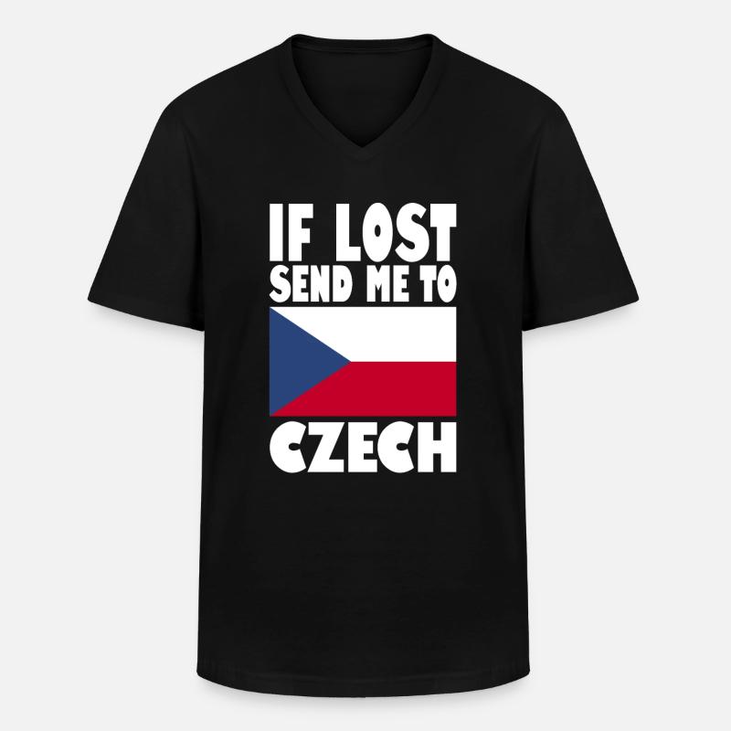 Drapeau de la République tchèque - T-shirt col V Homme - noir