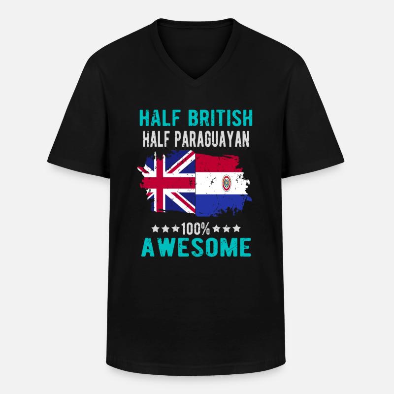 Halb Brite Halb Paraguayer - Männer-T-Shirt mit V-Ausschnitt - Schwarz