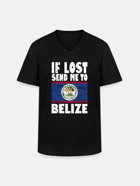 Belize Flag Saying - Men's V-Neck T-Shirt - black