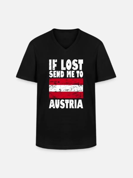 Austria Flag Slogan - Men's V-Neck T-Shirt - black