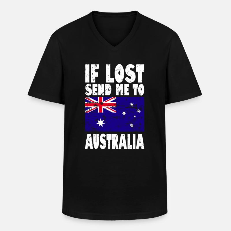 Australien Flagge Spruch - Männer-T-Shirt mit V-Ausschnitt - Schwarz
