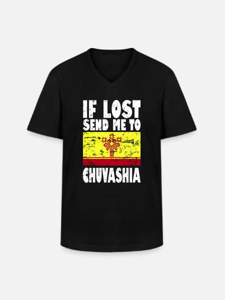 Chuvashia Flag Saying - Men's V-Neck T-Shirt - black