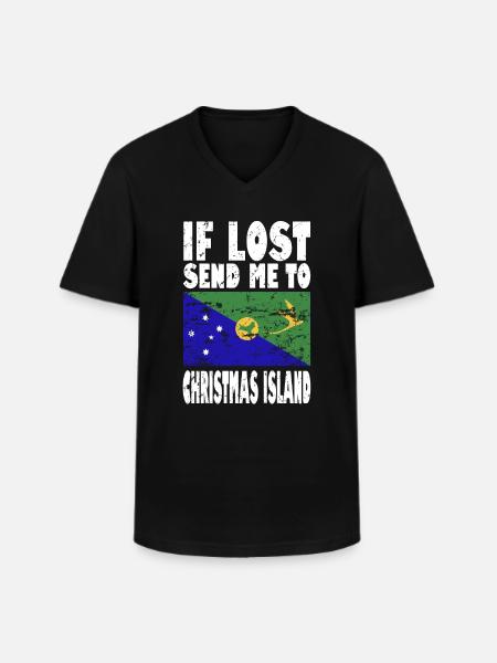 Christmas Island Flag Saying - Men's V-Neck T-Shirt - black
