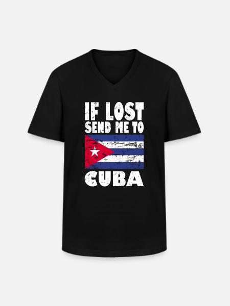 Cuba Flag Saying - Men's V-Neck T-Shirt - black