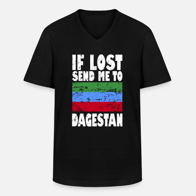 Dagestan Flagge Spruch - Männer-T-Shirt mit V-Ausschnitt - Schwarz