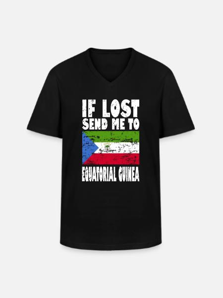 Equatorial Guinea Flag Saying - Men's V-Neck T-Shirt - black