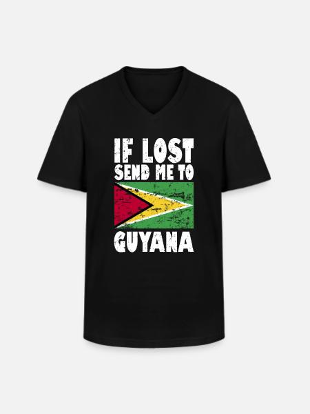 Drapeau du Guyana - T-shirt col V Homme - noir