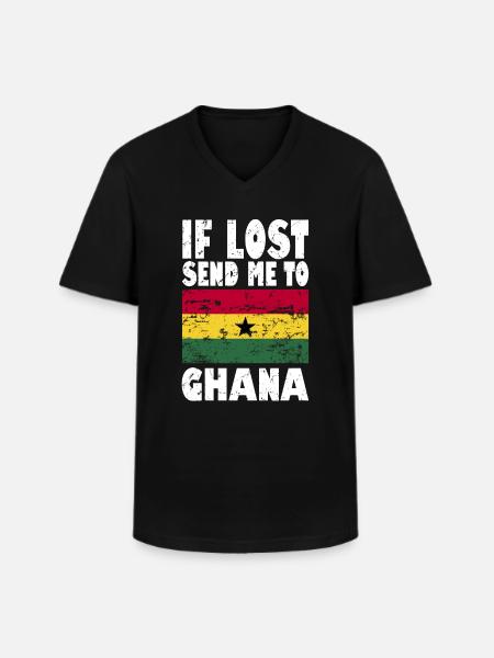 Ghana Flag Saying - Men's V-Neck T-Shirt - black