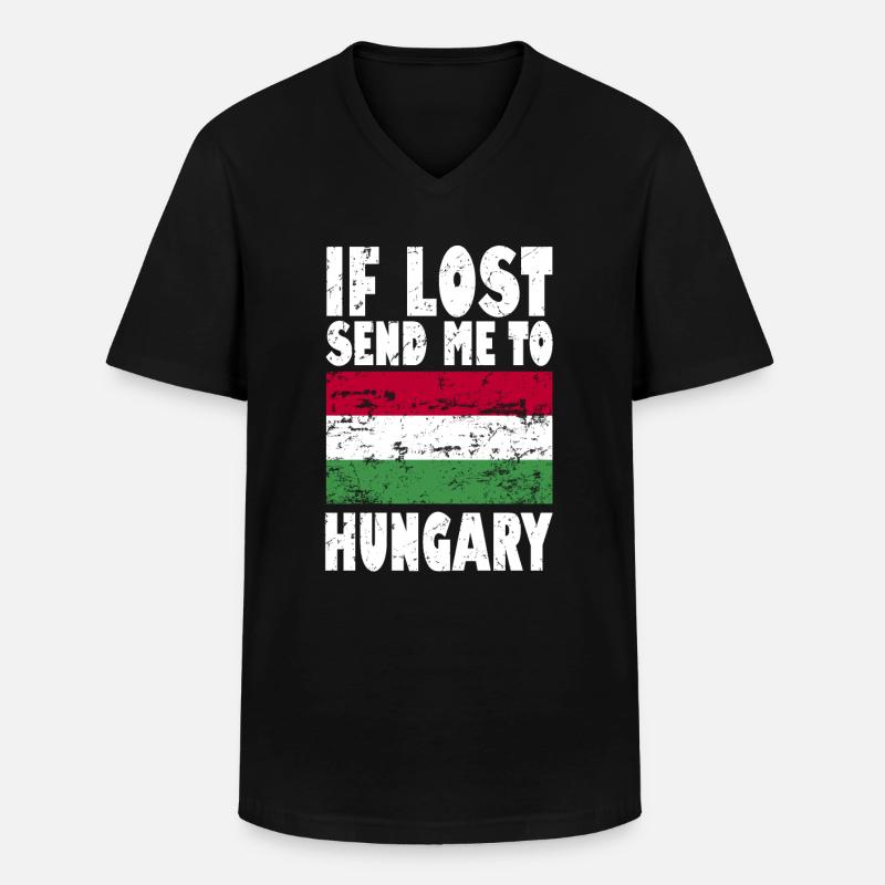 Ungarn Flagge Spruch - Männer-T-Shirt mit V-Ausschnitt - Schwarz