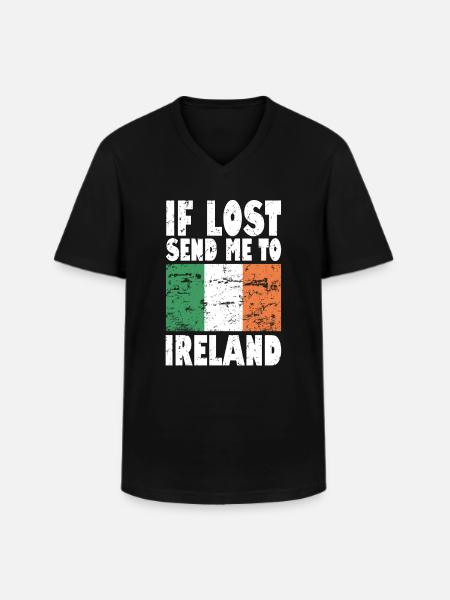 Drapeau irlandais - T-shirt col V Homme - noir