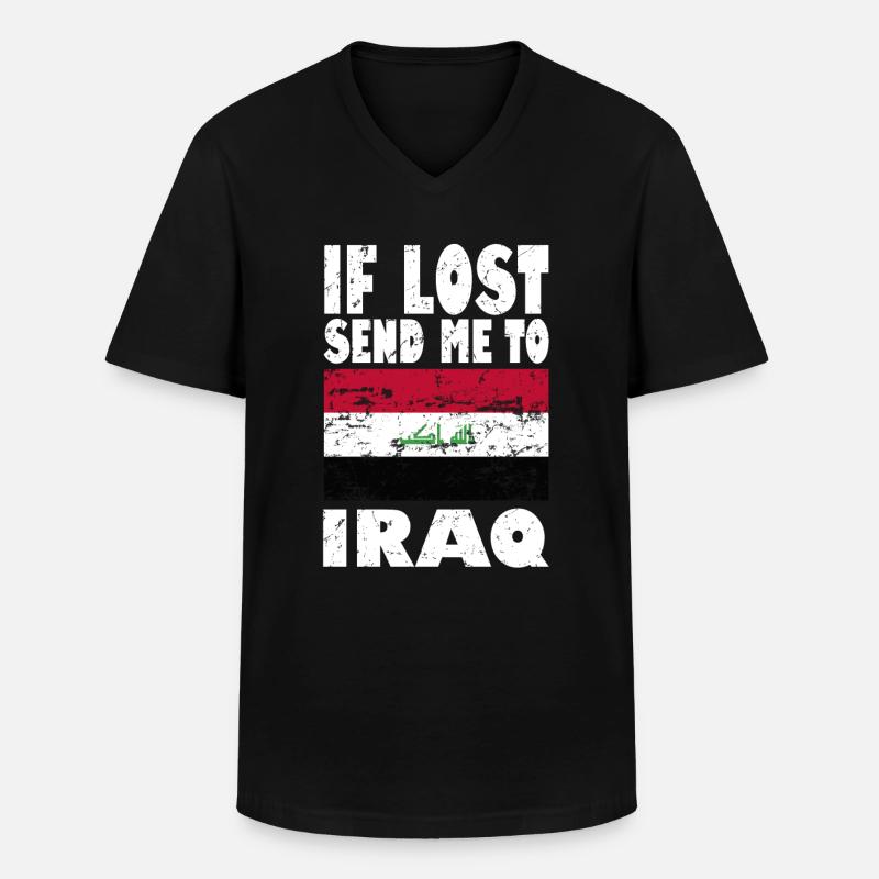 Irak Flagge Spruch - Männer-T-Shirt mit V-Ausschnitt - Schwarz