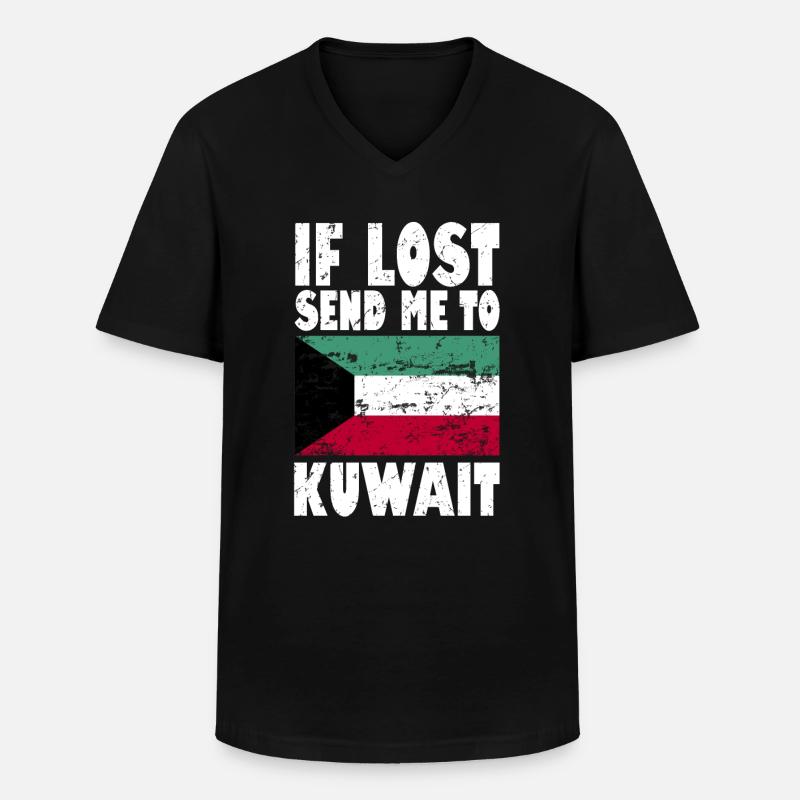 Kuwait Flagge Spruch - Männer-T-Shirt mit V-Ausschnitt - Schwarz